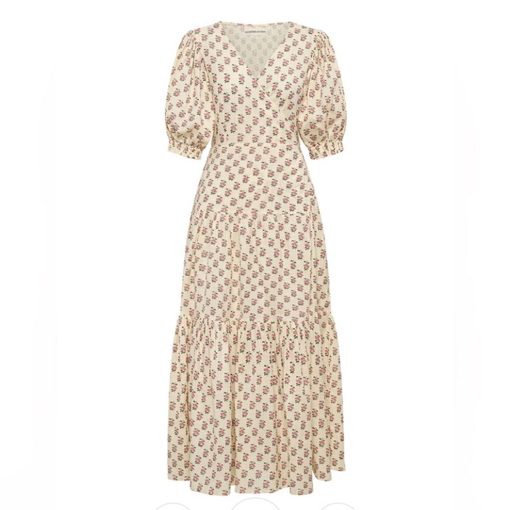 Daughters of India Zuri Wrap Dress Peony Sz M